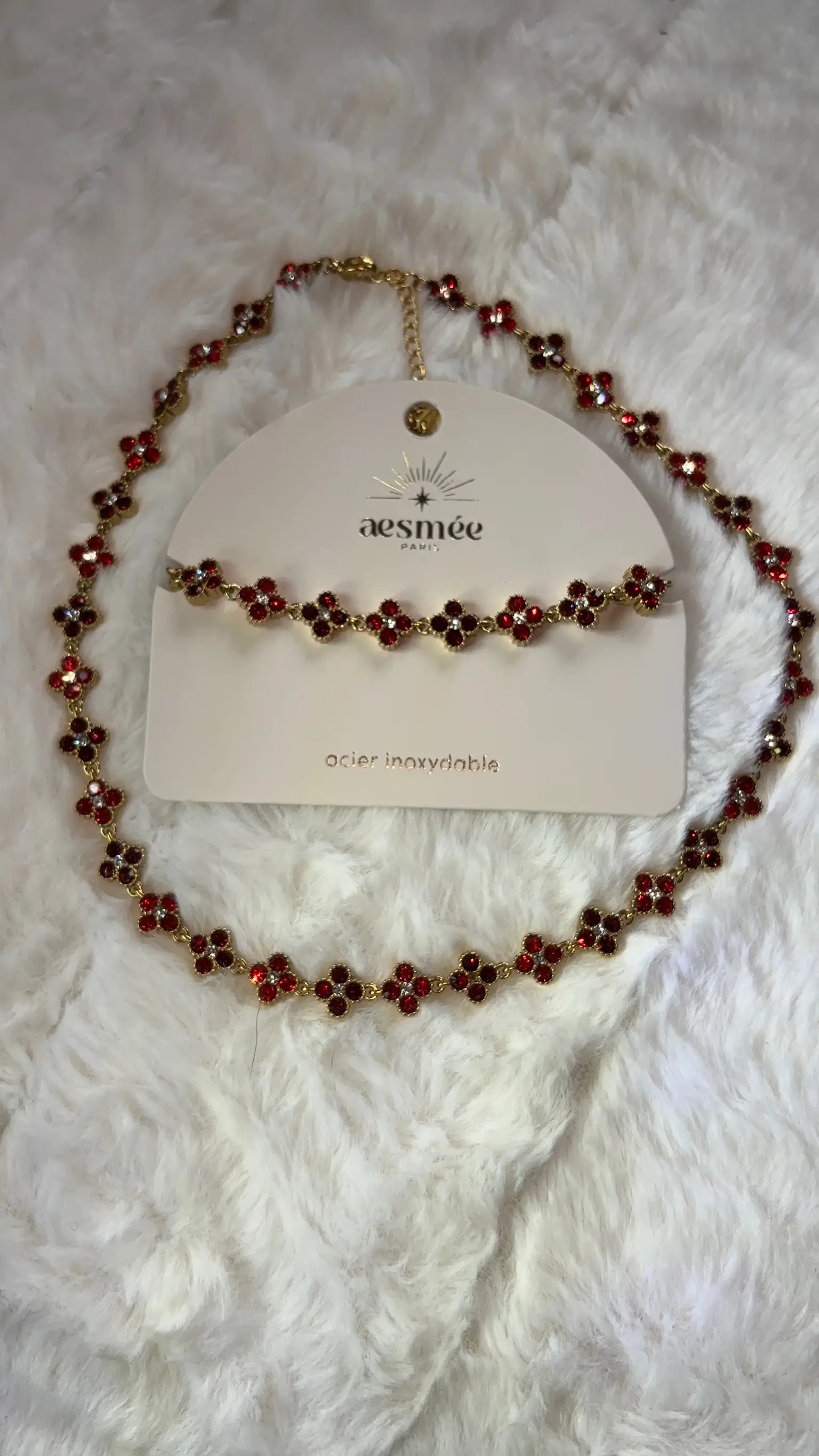 Parure Fleurs Rubis